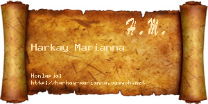 Harkay Marianna névjegykártya